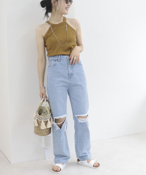 fredy emue（フレディエミュ）の「テレコ アメスリタンクトップ（タンクトップ・レディース・チャコールグレー/ブラック/キャメル/オフホワイト・38）」の14枚目の写真