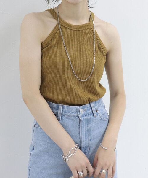 fredy emue（フレディエミュ）の「テレコ アメスリタンクトップ（タンクトップ・レディース・チャコールグレー/ブラック/キャメル/オフホワイト・38）」の16枚目の写真