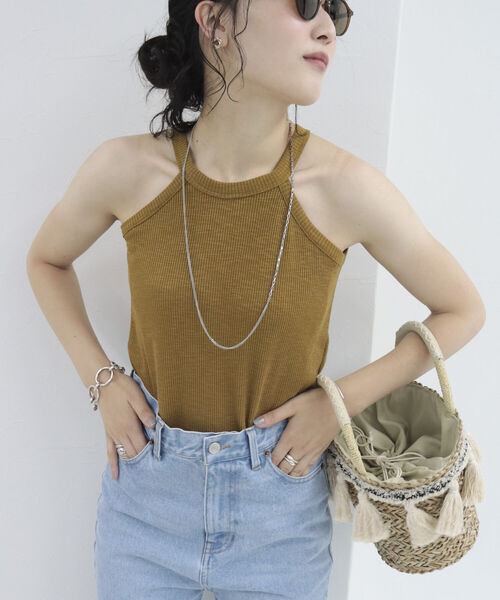 fredy emue（フレディエミュ）の「テレコ アメスリタンクトップ（タンクトップ・レディース・チャコールグレー/ブラック/キャメル/オフホワイト・38）」の17枚目の写真