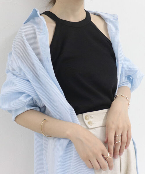 fredy emue（フレディエミュ）の「テレコ アメスリタンクトップ（タンクトップ・レディース・チャコールグレー/ブラック/キャメル/オフホワイト・38）」の21枚目の写真