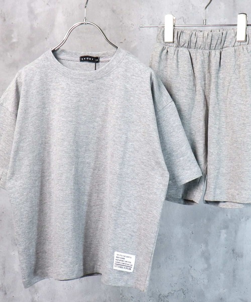 THE CASUAL(カジュアル)の「無地半袖Tシャツ ショートパンツ セットアップ キッズ(Tシャツ/カットソー・キッズ・ブラック/ベージュ/ネイビー/オレンジ/杢グレー/チャコール/モカ/ブルー・110cm/100cm/120cm/130cm/140cm/150cm/160cm)」の3枚目の写真