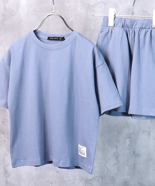 THE CASUAL(カジュアル)の「無地半袖Tシャツ ショートパンツ セットアップ キッズ(Tシャツ/カットソー・キッズ・ブラック/ベージュ/ネイビー/オレンジ/杢グレー/チャコール/モカ/ブルー・110cm/100cm/120cm/130cm/140cm/150cm/160cm)」の7枚目の写真