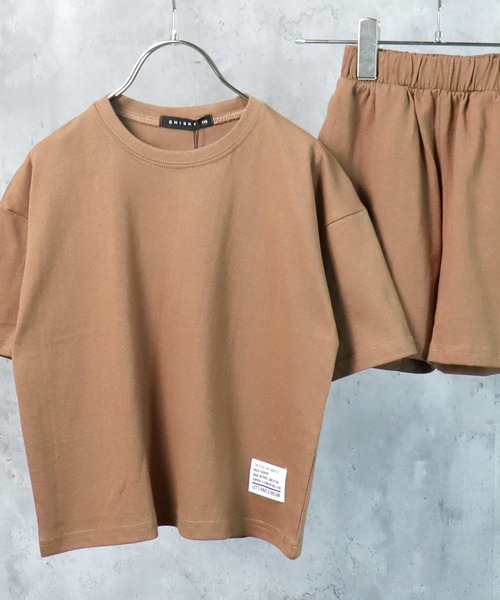 THE CASUAL(カジュアル)の「無地半袖Tシャツ ショートパンツ セットアップ キッズ(Tシャツ/カットソー・キッズ・ブラック/ベージュ/ネイビー/オレンジ/杢グレー/チャコール/モカ/ブルー・110cm/100cm/120cm/130cm/140cm/150cm/160cm)」の5枚目の写真