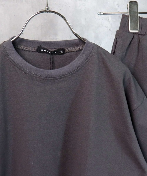 THE CASUAL(カジュアル)の「無地半袖Tシャツ ショートパンツ セットアップ キッズ(Tシャツ/カットソー・キッズ・ブラック/ベージュ/ネイビー/オレンジ/杢グレー/チャコール/モカ/ブルー・110cm/100cm/120cm/130cm/140cm/150cm/160cm)」の9枚目の写真
