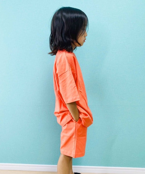 THE CASUAL(カジュアル)の「無地半袖Tシャツ ショートパンツ セットアップ キッズ(Tシャツ/カットソー・キッズ・ブラック/ベージュ/ネイビー/オレンジ/杢グレー/チャコール/モカ/ブルー・110cm/100cm/120cm/130cm/140cm/150cm/160cm)」の20枚目の写真