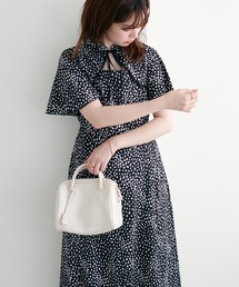 WEB限定カラー有り/ボレロのようなシルエット フロントあきリボンデザインワンピース
