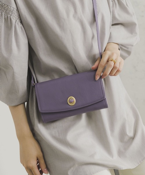 HASHIBAMI（ハシバミ）の「『別注』Hashibami×URBAN RESEARCH　ショルダー天然石ポシェット（ショルダーバッグ・レディース・ラベンダー/ブラック系その他/ベージュ系その他・-）」の6枚目の写真