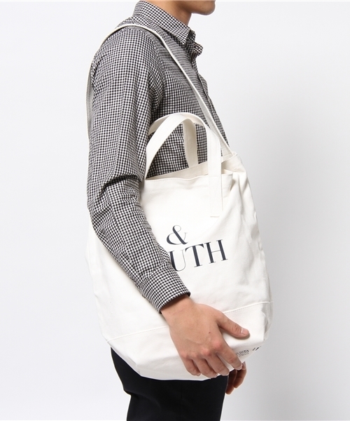 BEAUTY&YOUTH UNITED ARROWS(ビューティーアンドユースユナイテッドアローズ)の「BY スーベニア トートバッグ L(トートバッグ・メンズ・ホワイト/ブラック・フリー)」の12枚目の写真