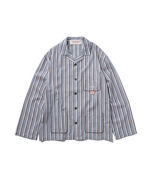 gelato pique（ジェラートピケ）の「【EAMES】【HOMME】リサイクルストライプシャツ（ルームウェア/パジャマ・メンズ・イエロー/ブルー・MEDIUM/LARGE）」の2枚目の写真