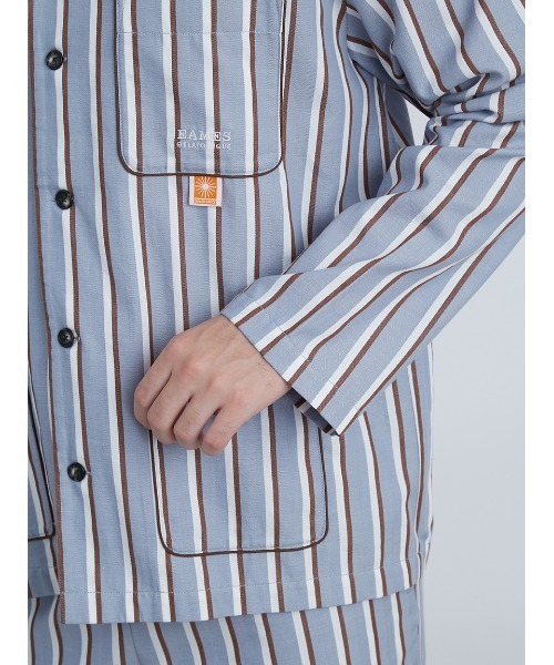gelato pique（ジェラートピケ）の「【EAMES】【HOMME】リサイクルストライプシャツ（ルームウェア/パジャマ・メンズ・イエロー/ブルー・MEDIUM/LARGE）」の16枚目の写真