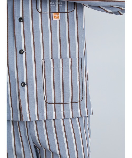 gelato pique（ジェラートピケ）の「【EAMES】【HOMME】リサイクルストライプシャツ（ルームウェア/パジャマ・メンズ・イエロー/ブルー・MEDIUM/LARGE）」の17枚目の写真