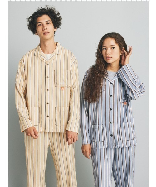 gelato pique（ジェラートピケ）の「【EAMES】【HOMME】リサイクルストライプシャツ（ルームウェア/パジャマ・メンズ・イエロー/ブルー・MEDIUM/LARGE）」の20枚目の写真