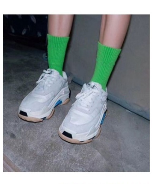 ANGEL SOCKS(エンジェルソックス)の「ANGEL SOCKS/1224カラフルソックス 2296804(ソックス/靴下・レディース・ホワイト/ブラック/ピンク/オレンジ/イエロー/グリーン/ライトブルー/パープル・FREE)」の1枚目の写真