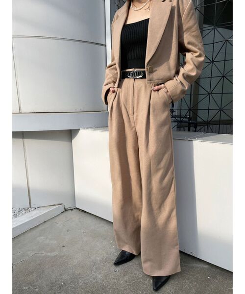 EMODA(エモダ)の「ウールブレンドショートジャケット(テーラードジャケット・レディース・グレー/その他/ベージュ・FREE)」の4枚目の写真