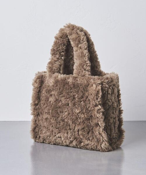 UNITED ARROWS（ユナイテッドアローズ）の「ボリューム ボア トートバッグ S（トートバッグ・レディース・ライトブルー/ブラウン・FREE）」の13枚目の写真