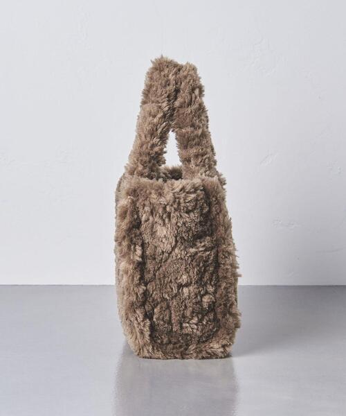 UNITED ARROWS（ユナイテッドアローズ）の「ボリューム ボア トートバッグ S（トートバッグ・レディース・ライトブルー/ブラウン・FREE）」の9枚目の写真