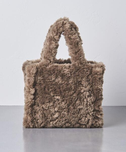 UNITED ARROWS（ユナイテッドアローズ）の「ボリューム ボア トートバッグ S（トートバッグ・レディース・ライトブルー/ブラウン・FREE）」の15枚目の写真