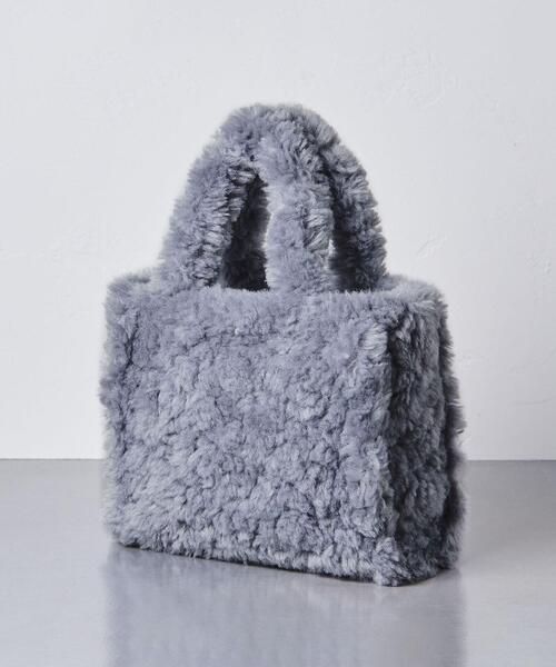 UNITED ARROWS（ユナイテッドアローズ）の「ボリューム ボア トートバッグ S（トートバッグ・レディース・ライトブルー/ブラウン・FREE）」の10枚目の写真