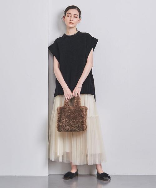 UNITED ARROWS（ユナイテッドアローズ）の「ボリューム ボア トートバッグ S（トートバッグ・レディース・ライトブルー/ブラウン・FREE）」の8枚目の写真