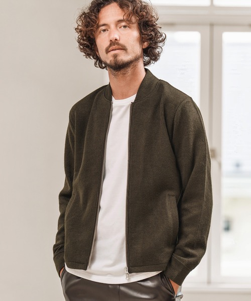 Magine(マージン)の「mj8747- MA-1 LIKE KNIT SEW JACKET MA-1ジャケット(MA-1・メンズ・ブラック/カーキブラウン/ホワイト・46/44/48)」の3枚目の写真