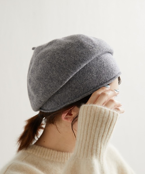 Kopka ACCESSORIES(コプカアクセサリーズ)の「KOPKA/ベレー帽(ハンチング/ベレー帽・レディース・グレー/オフホワイト/ブラック・FREE)」の15枚目の写真