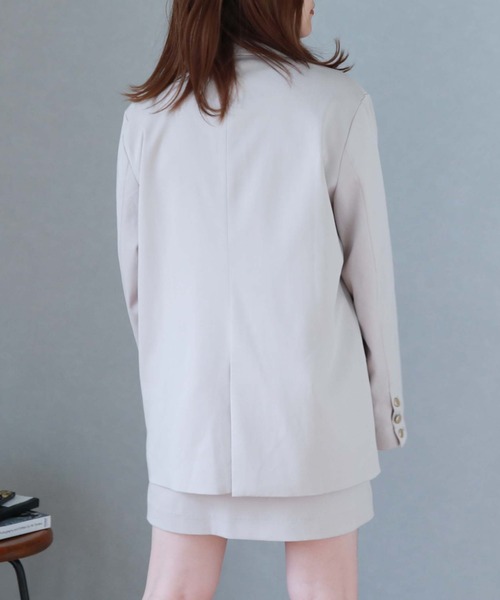 archives（アルシーヴ）の「チェックダブル釦オーバージャケット（テーラードジャケット・レディース・チャコールグレー/ベージュ/ネイビー/ブラウン・MEDIUM）」の11枚目の写真