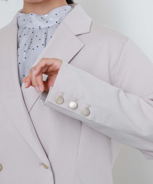 archives（アルシーヴ）の「チェックダブル釦オーバージャケット（テーラードジャケット・レディース・チャコールグレー/ベージュ/ネイビー/ブラウン・MEDIUM）」の17枚目の写真