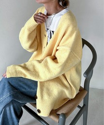 feepur | 【ハンドウォッシャブル】メランジVネックビッグカーディガン(カーディガン/ボレロ)