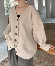feepur | 【ハンドウォッシャブル】メランジVネックビッグカーディガン(カーディガン/ボレロ)