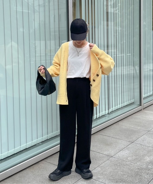 feepur(フェピュール)の「【ハンドウォッシャブル】メランジVネックビッグカーディガン(カーディガン/ボレロ・レディース・アイボリー/ベージュ/ブラック/イエロー/ブルー/ピンク・MEDIUM)」の8枚目の写真