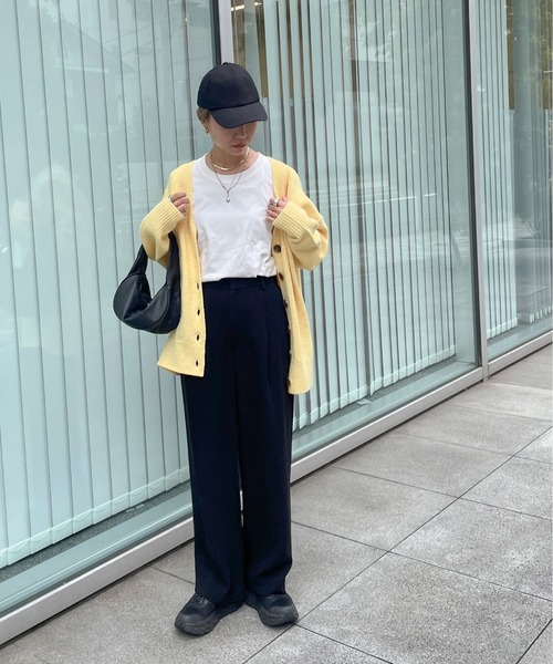 feepur(フェピュール)の「【ハンドウォッシャブル】メランジVネックビッグカーディガン(カーディガン/ボレロ・レディース・アイボリー/ベージュ/ブラック/イエロー/ブルー/ピンク・MEDIUM)」の9枚目の写真