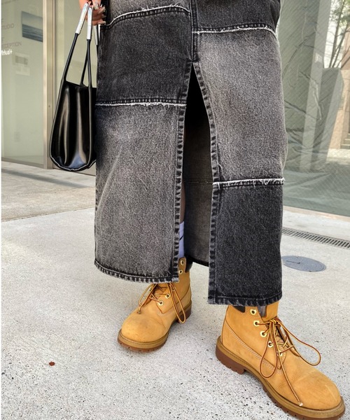 WHO'S WHO gallery（フーズフーギャラリー）の「リメイクライクローライズスカート（デニムスカート・レディース・ブラック/ブルー/ネイビー・FREE）」の11枚目の写真