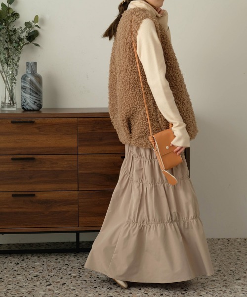 Bab(バブ)の「キーケース付き配色ミニショルダーバッグ(ショルダーバッグ・レディース・キャメル/ブラック/アイボリー・ONESIZE)」の13枚目の写真