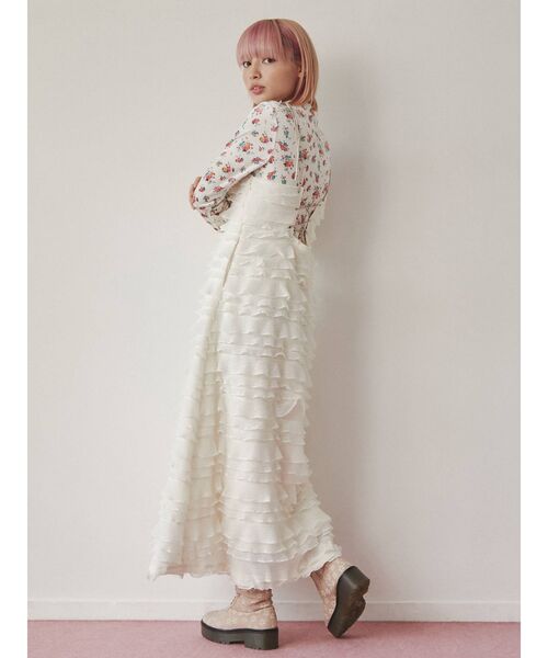 merry jenny（メリージェニー）の「floral ベロアTOPS（Tシャツ/カットソー・レディース・チャコールグレー/オフホワイト・FREE）」の10枚目の写真