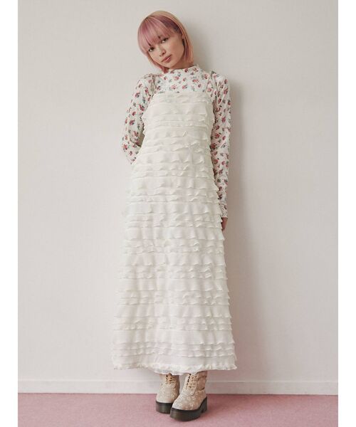 merry jenny（メリージェニー）の「floral ベロアTOPS（Tシャツ/カットソー・レディース・チャコールグレー/オフホワイト・FREE）」の12枚目の写真