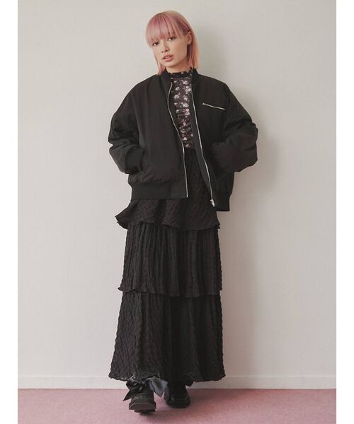 merry jenny（メリージェニー）の「floral ベロアTOPS（Tシャツ/カットソー・レディース・チャコールグレー/オフホワイト・FREE）」の21枚目の写真