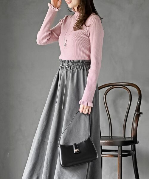 正規品♡リブプルオーバー＆レギンス♡グレー 助野（SUKENO） EFFORTLESS ストレッチリブレギンス 10分丈 やさしく