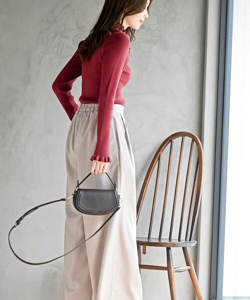 rps（アールピーエス）の「フリルネックリブニットプルオーバー（ニット/セーター・レディース・ブラック/グレー/ピンク/アイボリー/ベージュ系その他/ラベンダー/杢グレー/ボルドー・M/L）」の15枚目の写真