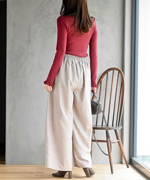 rps（アールピーエス）の「フリルネックリブニットプルオーバー（ニット/セーター・レディース・ブラック/グレー/ピンク/アイボリー/ベージュ系その他/ラベンダー/杢グレー/ボルドー・M/L）」の14枚目の写真