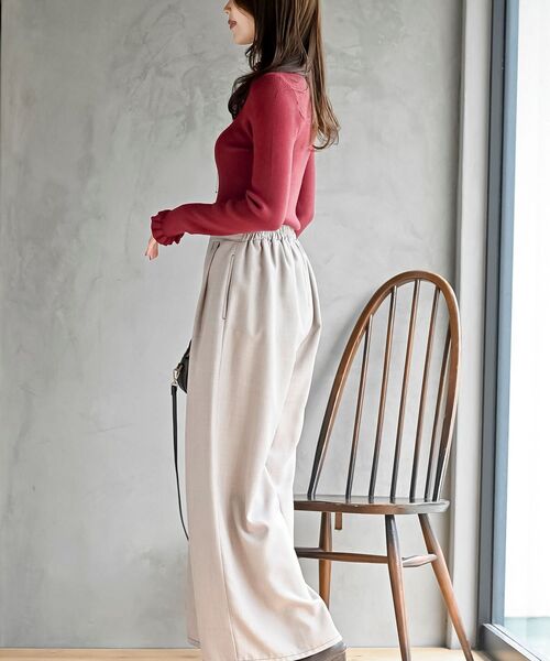 rps（アールピーエス）の「フリルネックリブニットプルオーバー（ニット/セーター・レディース・ブラック/グレー/ピンク/アイボリー/ベージュ系その他/ラベンダー/杢グレー/ボルドー・M/L）」の13枚目の写真