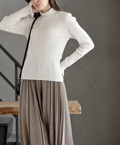 フリルネックリブニットプルオーバー（ニット/セーター）｜rps（アール