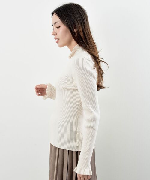 rps（アールピーエス）の「フリルネックリブニットプルオーバー（ニット/セーター・レディース・ブラック/グレー/ピンク/アイボリー/ベージュ系その他/ラベンダー/杢グレー/ボルドー・M/L）」の20枚目の写真