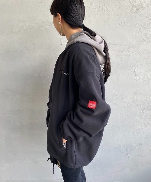 Manhattan Portage（マンハッタンポーテージ）の「[MANHATTAN PORTAGE/マンハッタンポーテージ] 別注 ポーラテック ノーカラーフリースジャケット（その他アウター・レディース・ブラック/ネイビー/アイボリー・M/L）」の17枚目の写真