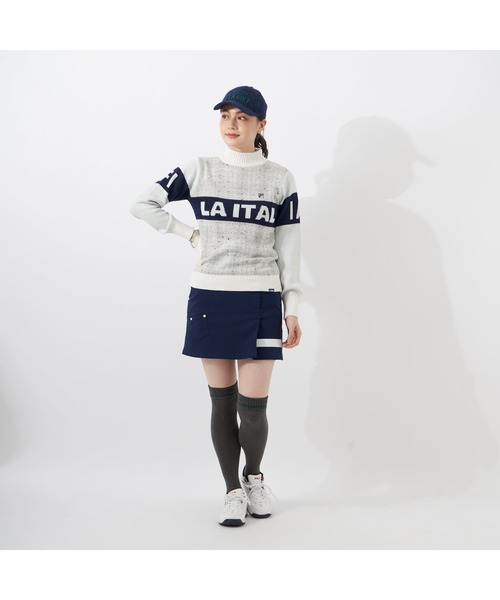 FILA GOLF(フィラゴルフ )の「FILA GOLF/フィラ ゴルフ クルーネック セーター チェック ジャガード ブランドロゴ リサイクル糸 ニット セーター スポーツウェア(ニット/セーター・レディース・ホワイト/グリーン/ピンク・LL/L/M)」の10枚目の写真