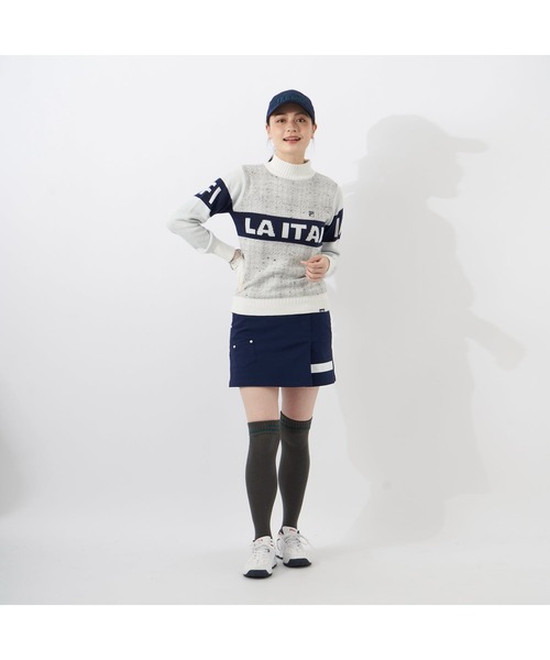FILA GOLF(フィラゴルフ )の「FILA GOLF/フィラ ゴルフ クルーネック セーター チェック ジャガード ブランドロゴ リサイクル糸 ニット セーター スポーツウェア(ニット/セーター・レディース・ホワイト/グリーン/ピンク・LL/L/M)」の9枚目の写真