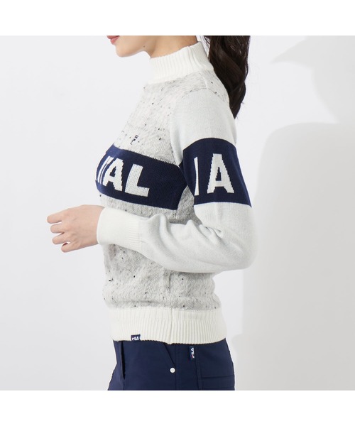 FILA GOLF(フィラゴルフ )の「FILA GOLF/フィラ ゴルフ クルーネック セーター チェック ジャガード ブランドロゴ リサイクル糸 ニット セーター スポーツウェア(ニット/セーター・レディース・ホワイト/グリーン/ピンク・LL/L/M)」の6枚目の写真