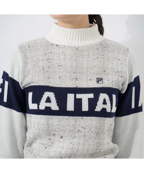 FILA GOLF(フィラゴルフ )の「FILA GOLF/フィラ ゴルフ クルーネック セーター チェック ジャガード ブランドロゴ リサイクル糸 ニット セーター スポーツウェア(ニット/セーター・レディース・ホワイト/グリーン/ピンク・LL/L/M)」の13枚目の写真