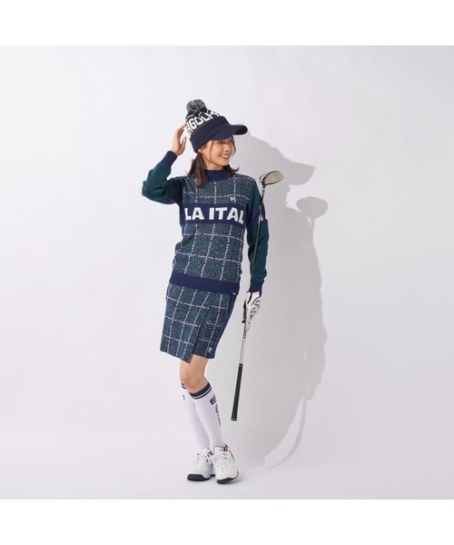 FILA GOLF(フィラゴルフ )の「FILA GOLF/フィラ ゴルフ クルーネック セーター チェック ジャガード ブランドロゴ リサイクル糸 ニット セーター スポーツウェア(ニット/セーター・レディース・ホワイト/グリーン/ピンク・LL/L/M)」の19枚目の写真