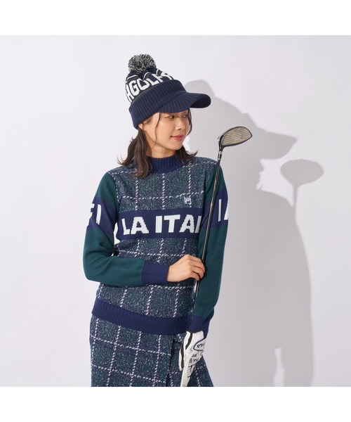 FILA GOLF(フィラゴルフ )の「FILA GOLF/フィラ ゴルフ クルーネック セーター チェック ジャガード ブランドロゴ リサイクル糸 ニット セーター スポーツウェア(ニット/セーター・レディース・ホワイト/グリーン/ピンク・LL/L/M)」の16枚目の写真