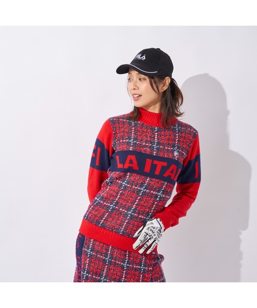 FILA GOLF(フィラゴルフ )の「FILA GOLF/フィラ ゴルフ クルーネック セーター チェック ジャガード ブランドロゴ リサイクル糸 ニット セーター スポーツウェア(ニット/セーター・レディース・ホワイト/グリーン/ピンク・LL/L/M)」の20枚目の写真